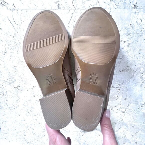 Naturalizer Zarie Ankle Booties 8 M Beige Taupe Leather Shoes Stacked Heel Nice! - Picture 12 of 12